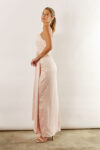 Maya Satin Spaghetti Strap Bridesmaid Dress by Talia Sarah in Nude Light Pink