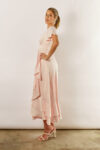Harper Short Sleeve Satin Boho Pink Bridesmaids Dress