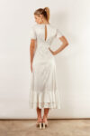 Harper Short Sleeve Satin Boho White Bridesmaids Dress