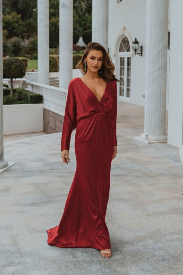 Nelson Bridesmaid Dress by Tania Olsen - Paprika Red