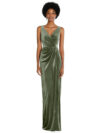 Everly Sage Green Velvet Bridesmaid Dress by Dessy