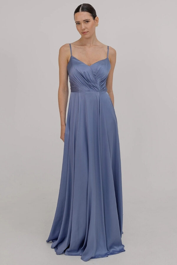 Blue Bridesmaid Dresses by TH&TH (2) Blue Satin Bridesmaids Dresses by TH&TH