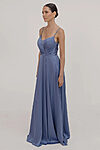 Blue Satin Bridesmaids Dresses by TH&TH