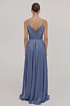 Blue Satin Bridesmaids Dresses by TH&TH