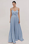 Dusty Blue Satin Bridesmaids Dresses by TH&TH