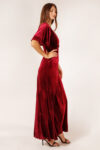 Layla Berry Red Velvet Bridesmaids Dress