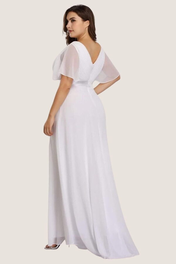 Savannah White Bridesmaid Dresses by Dressology2 Savannah White Bridesmaid Dresses by Dressology available in curvy and maternity bridesmaids dress under $100