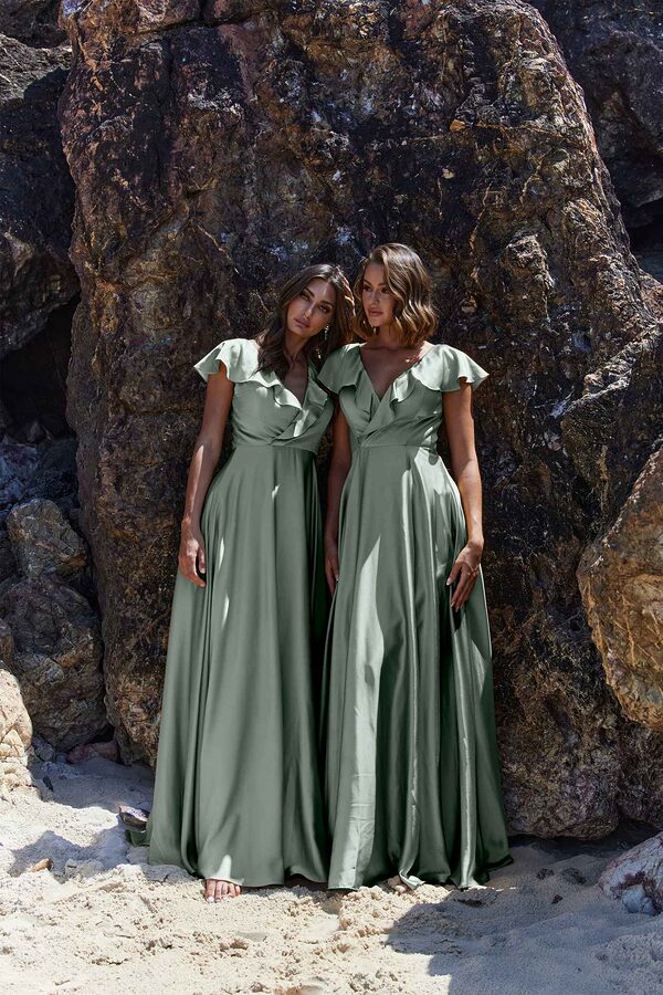 Petal Bridesmaid Dress by Tania Olsen - Sage Green Petal Bridesmaid Dress by Tania Olsen - Sage Green