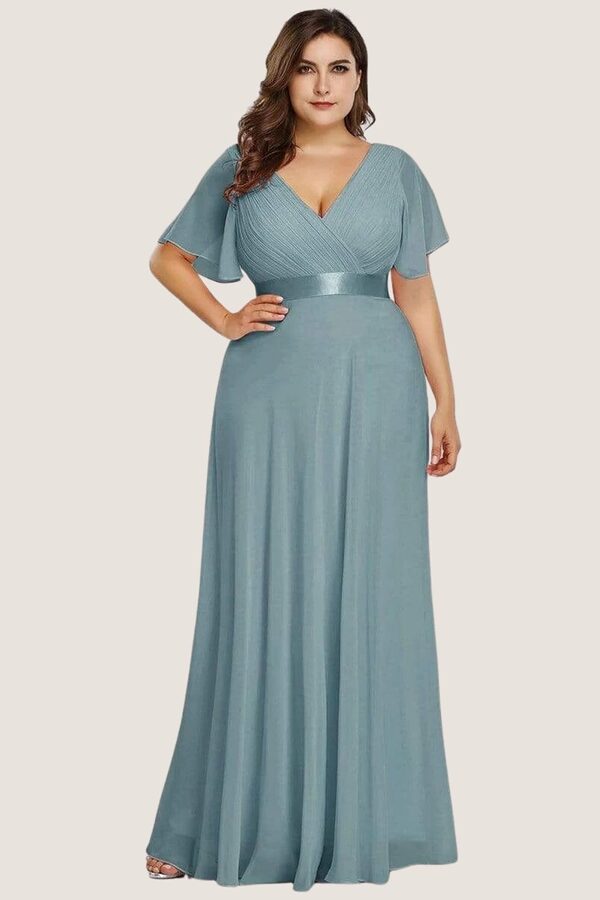 SavannahBridesmaidsDressSeaGlassBlueChiffon Savannah Light Blue Cheap Bridesmaid Dresses by Dressology
