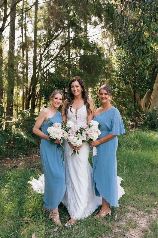 Bridesmaids Only Real Wedding Talia Sarah Dusty Blue Tessa