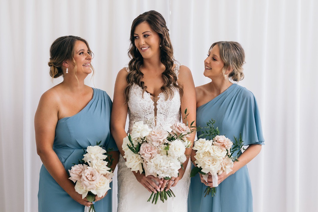 Bridesmaids Only Real Wedding Talia Sarah Dusty Blue Tessa