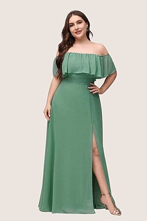 Ivy Chiffon Off Shoulder Eucalyptus Green Cheap Bridesmaids Dress Perth