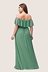 Ivy Chiffon Off Shoulder Eucalyptus Green Bridesmaids Dress