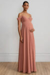 Pink maternity bridesmaid dress