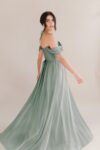 Bardot Bridesmaid Dress by TH&TH - Sage Green