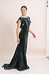Cecelia Velvet Bridesmaid Dress by TH&TH - Hunter Green