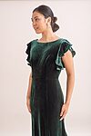 Cecelia Velvet Bridesmaid Dress by TH&TH - Hunter Green