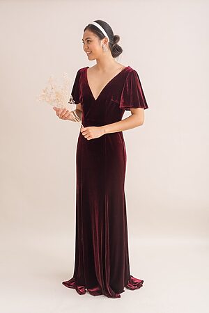 Celeste Velvet Bridesmaid Dress by TH&TH - Roseberry