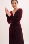 Camilla Velvet Bridesmaid Dress by TH&TH - Roseberry Red