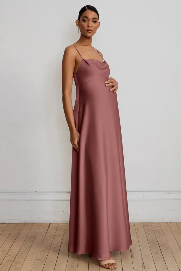 open lace back dress Blush Sweetheart Neck Strapless Chiffon Maternity Bridesmaid Dress