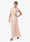 Kirsten Blush Beaded Blouson Gown By Adrianna Papell