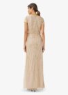 Kirsten Champagne Beaded Blouson Gown By Adrianna Papell