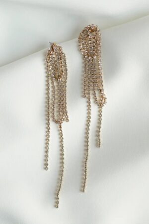 Chelsea Gold Rhinestone Drop Earrings by Jenny Yoo