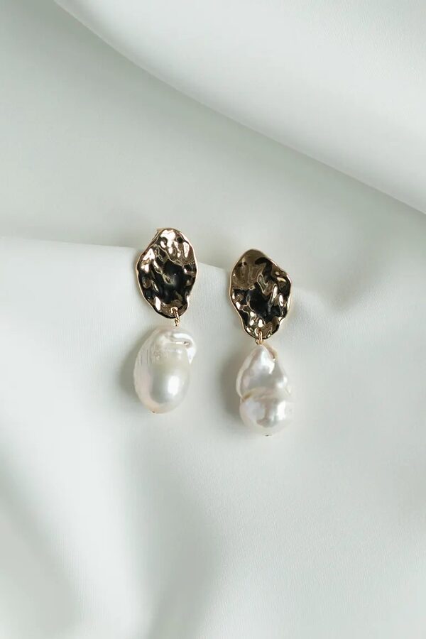 Galilea Gold Pearl Earrings by Jenny Yoo Galilea Gold Pearl Earrings by Jenny Yoo