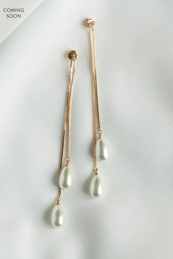 Georgia Double Pearl Drop Earrings by Jenny Yoo Georgia Double Pearl Drop Earrings by Jenny Yoo