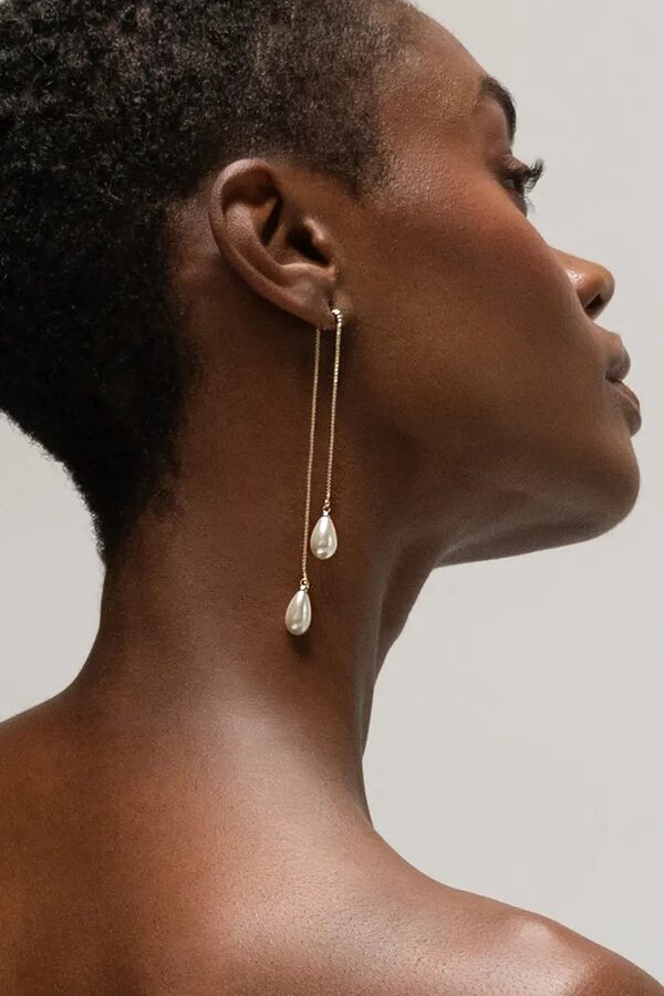 Georgia Double Pearl Drop Earrings by Jenny Yoo Georgia Double Pearl Drop Earrings by Jenny Yoo