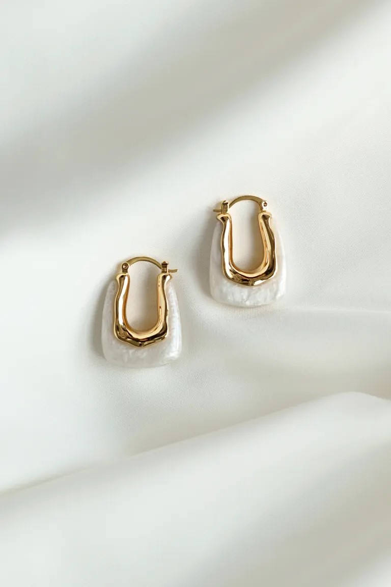 Rana Gold Resin Earrings by Jenny Yoo Rana Gold Resin Earrings by Jenny Yoo