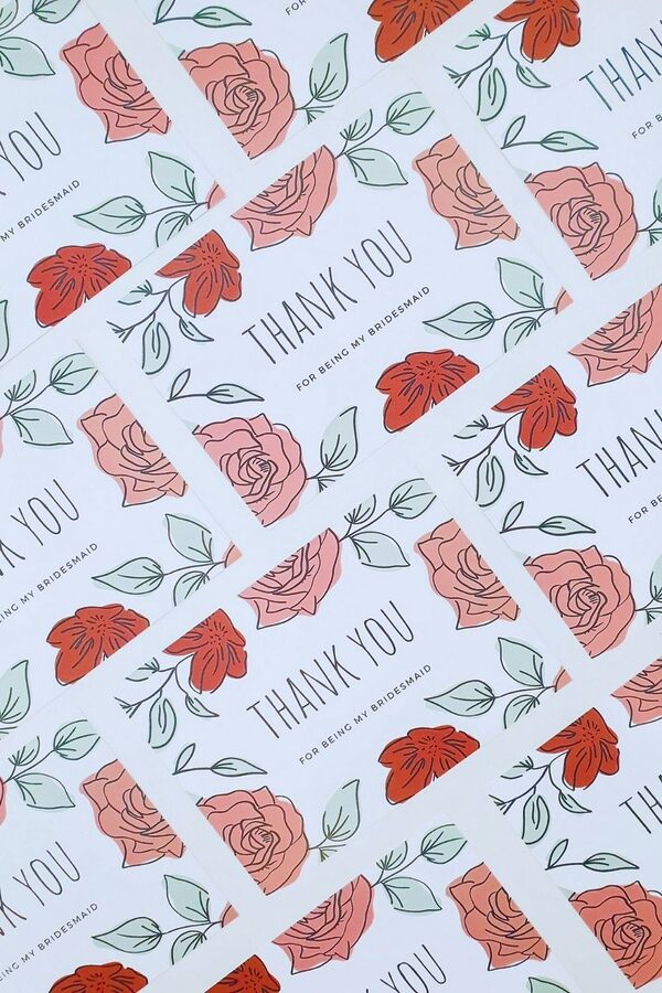 Dusty Rose Thank You For Being My Bridesmaid Card Dusty Rose Thank You For Being My Bridesmaid Gift Card