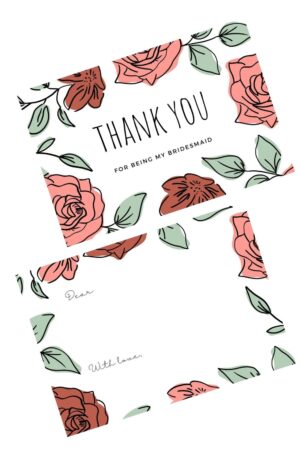 Dusty Rose Thank You For Being My Bridesmaid Card