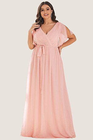 Pink Cheap Bridesmaid Dresses Australia Ready To Ship A line Flutter Sleeves Faux Wrap