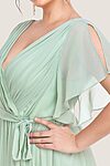 Light Sage Green Cheap Bridesmaid Dresses Australia Ready To Ship A line Flutter Sleeves Faux Wrap