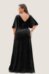 Layla Cheap Velvet Bridesmaids Dress Black Australia Plus Size Curvy Regular