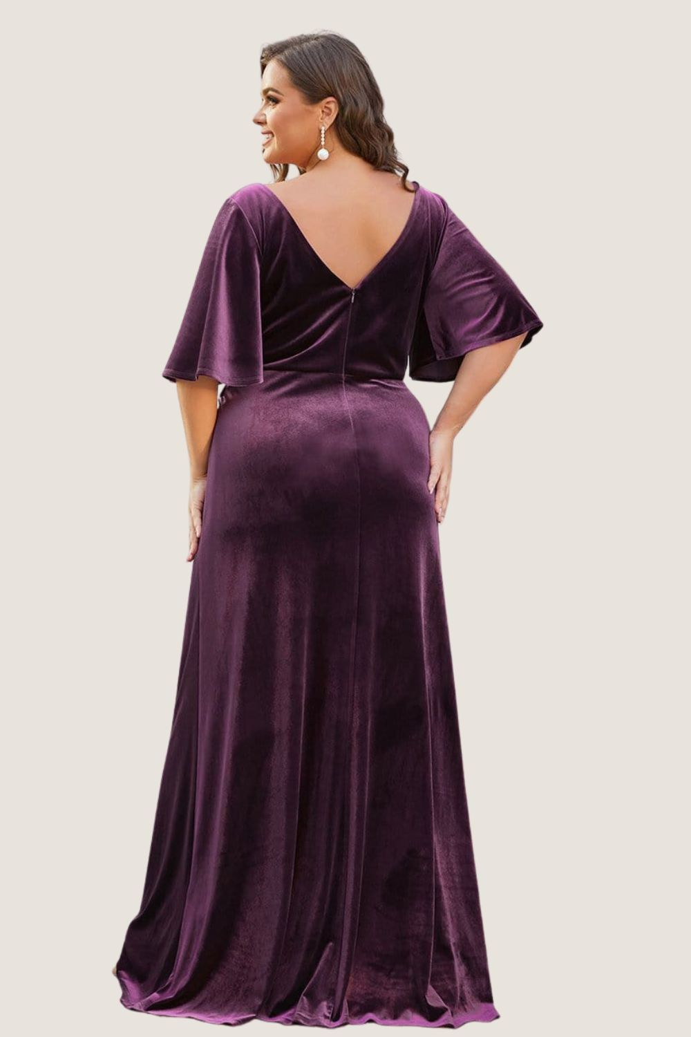 Layla Purple Velvet Bridesmaid Dress by Dressology