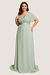 Sage Green Cheap Bridesmaid Dresses Australia Ready To Ship A line Sleeves