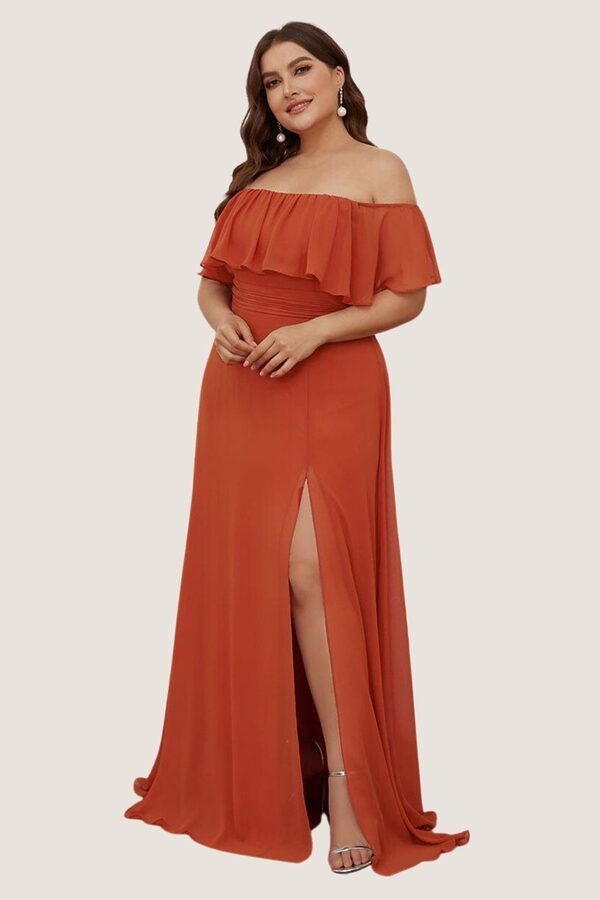 Cheap Burnt Orange Bridesmaid Dresses All Sizes