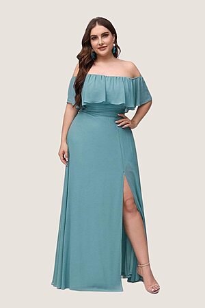 Seaglass Teal Cheap Chiffon Bridesmaid Dresses