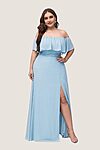 Light Blue Cheap Chiffon Bridesmaid Dresses