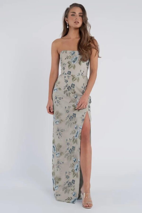 MercyFloralBridesmaidDressbyJennyYooAustraliaBlueAgate Dusty Blue Tulle Embroidered Bridesmaid Dresses by Jenny Yoo Perth