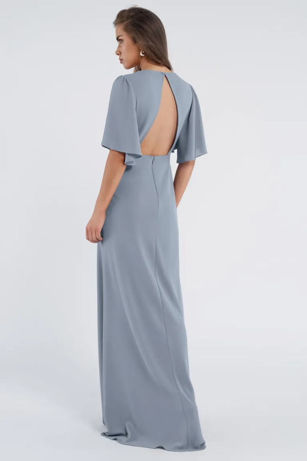Alexia Bridesmaid Dress by Jenny Yoo in Chambray Blue Pebble Crepe Alexia Bridesmaid Dress by Jenny Yoo in Chambray Blue Pebble Crepe