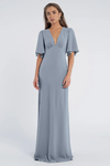 Alexia Bridesmaid Dress by Jenny Yoo in Chambray Blue Pebble Crepe