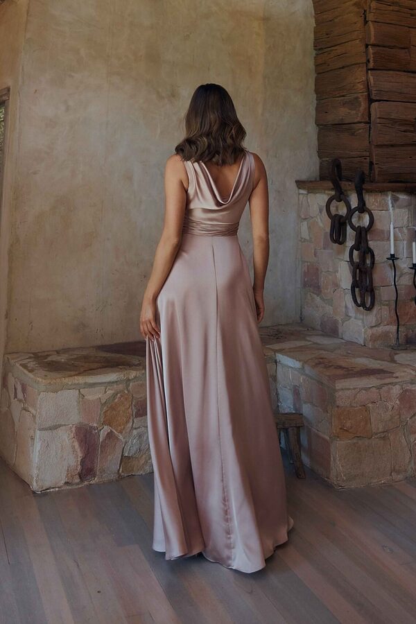 Chloe Light Satin Bridesmaid Dress by Tania Olsen - Nougat Chloe Light Satin Bridesmaid Dress by Tania Olsen - Nougat