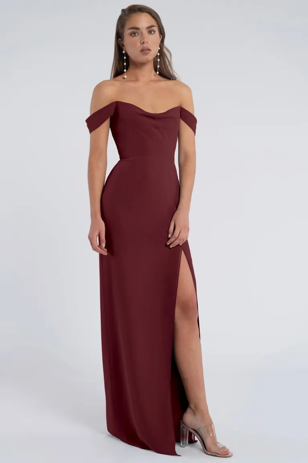 jacqueline bridesmaid dresses BABARONI Cap Sleeves Chiffon Long Bridesmaid Dress Orange, Orange / US0 main image 0