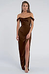 Jenny Yoo Sawyer Bridesmaid Dress Luxe Satin Espresso Brown