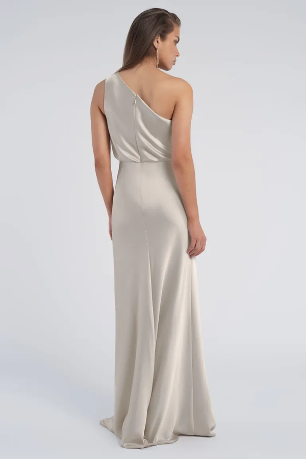 Jenny Yoo Sterling Bridesmaid Dress in Platinum Luxe Satin Jenny Yoo Sterling Bridesmaid Dress in Platinum Luxe Satin