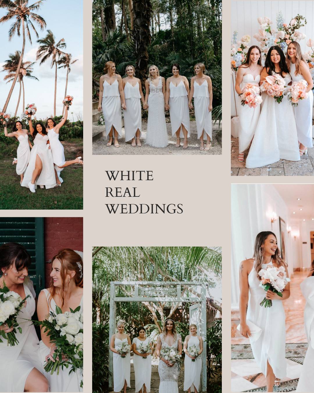 real wedding inspiration for white bridesmaid dresses in Australia