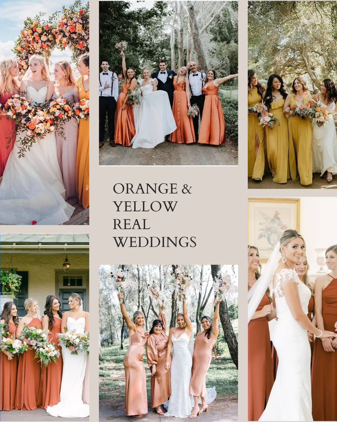 real wedding inspiration for burnt orange bridesmaid dresses in Australia